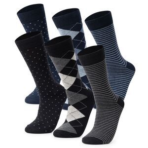 Alpine Swiss Mens Dress Socks 6 Pair Crew Sock Cotton Dress Socks for Men Solid